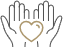 Animated hands holding a love heart