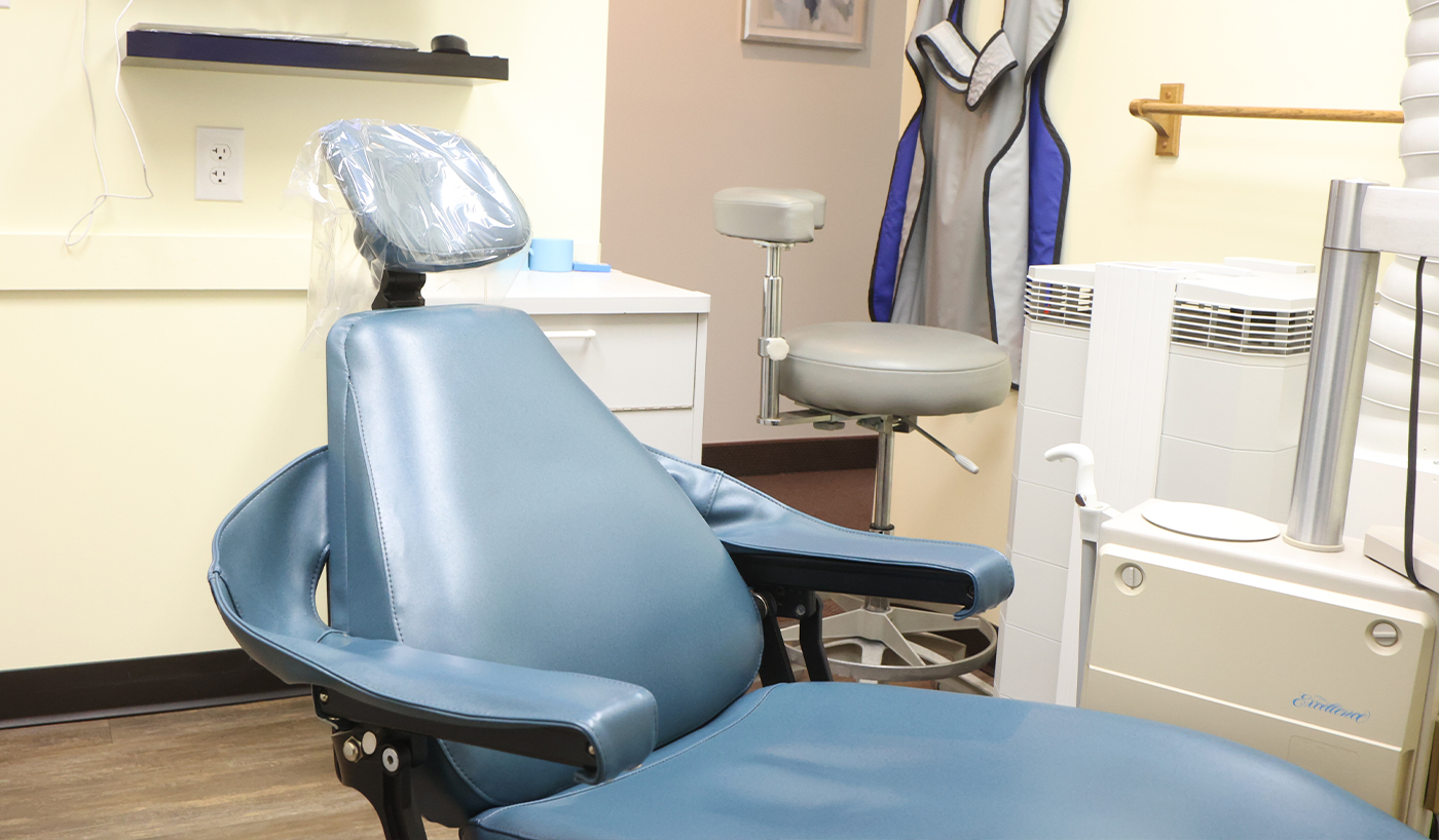 Blue dental chair